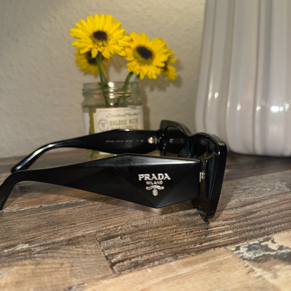 Prada Black Oversized Rectangular Sunglasses - image 5